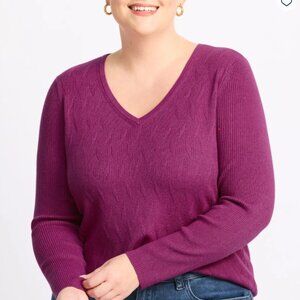 Lightweight cable sweater, 1x, NWT